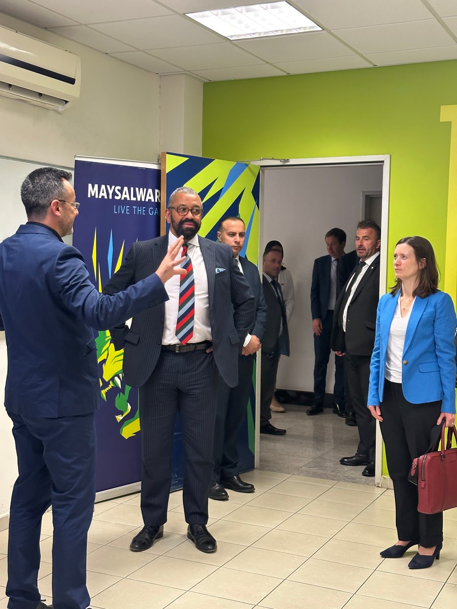 Honored to have The Rt Hon <a href="/JamesCleverly/">James Cleverly🇬🇧</a>, Foreign Secretary and the British Ambassador to Jordan <a href="/BridgetBrind/">Bridget Brind</a> at <a href="/maysalward/">Maysalward</a>. Engaged in insightful discussions about the role of tech and games in today's society and economic inclusion.
<a href="/ForeignMinistry/">وزارة الخارجية وشؤون المغتربين الأردنية</a> <a href="/FCDOGovUK/">Foreign, Commonwealth & Development Office</a> <a href="/UKinJordan/">UK in Jordan 🇬🇧🇯🇴</a>