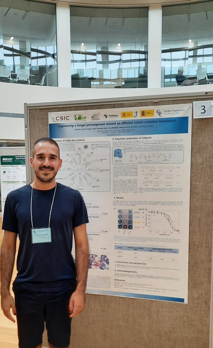 And the congress season continues in the lab! Our PhD student Alex is representing the team at @GordonConf in Boston, where he is showcasing his latest advances with unspecific peroxygenases 🇺🇸 #GRC #GordonResearch #ProteinEngineering