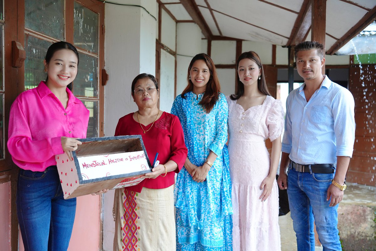MissArunachal's tweet photo. The reigning trio visited the Government Higher Secondary School in Khonsa to spread awareness about menstrual health and hygiene carrying forward Project SMILE to Tirap District Arunachal Pradesh.

@PemaKhanduBJP @NatungMama @OfGoap https://t.co/yE3ctA0kHF