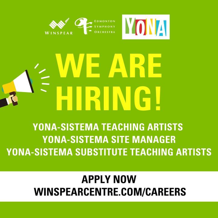 YONA Sistema is hiring! Join our Youth Orchestra of Northern Alberta program and embark on a musical journey like no other! 🎶🌟 Inspire young talents, make a difference, and be a part of something great. Apply for these amazing positions in Edmonton, Alberta today!