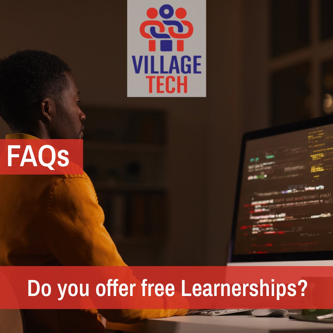 VillageTechZA's tweet image. #FAQs 

Learnerships are sponsored skills programmes, so no application fee is required.
 
To find out more about visit here: villagetech.co.za/project/learne…  

#BridgingTheDigitalDivide #VillageTech #WeAreVillageTech #Education #Development #UpSkill