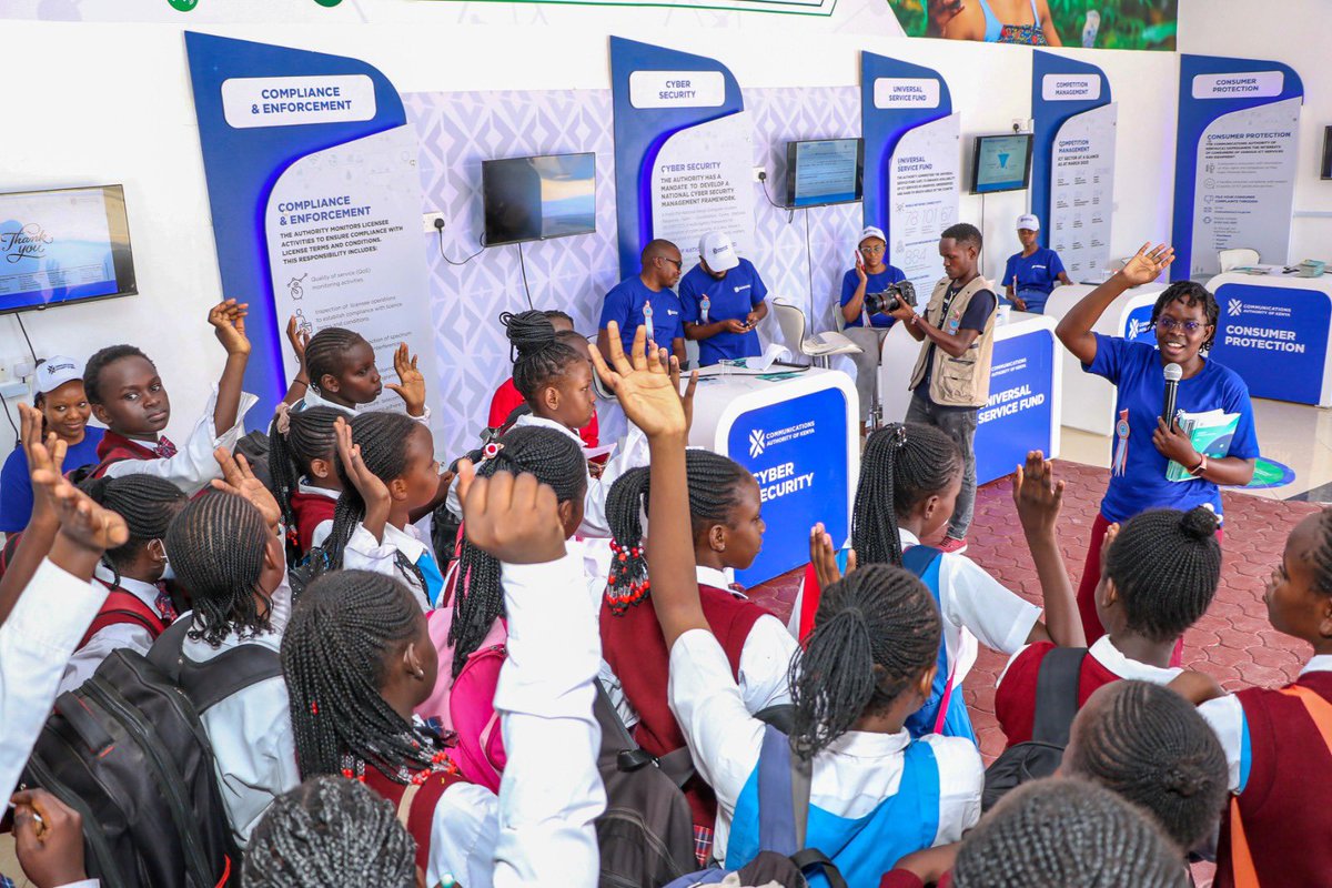 CA_Kenya's tweet photo. At CA, we nurture responsible digital citizens! Welcoming students from Hekima School-Kisumu to our stand was enriching. We explored online safety's significance &amp; the role we all play in creating a secure digital space. #CAatKisumuRegionalShow
@CA_DGOfficial https://t.co/On7s1nyUPu