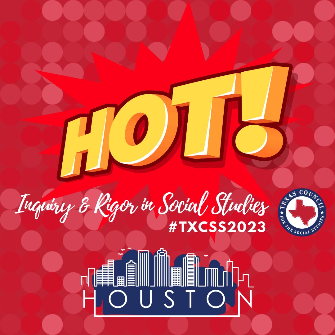 TxSocialStudies's tweet photo. #TXCSS2023 is the hottest place to be for social studies superstars! ☀️ Be sure to get your social studies buddy and look to request registration from admin. Don't miss out and plan on attending today! Register at https://t.co/jPSDkoHHs0 https://t.co/htPhJUEbNj