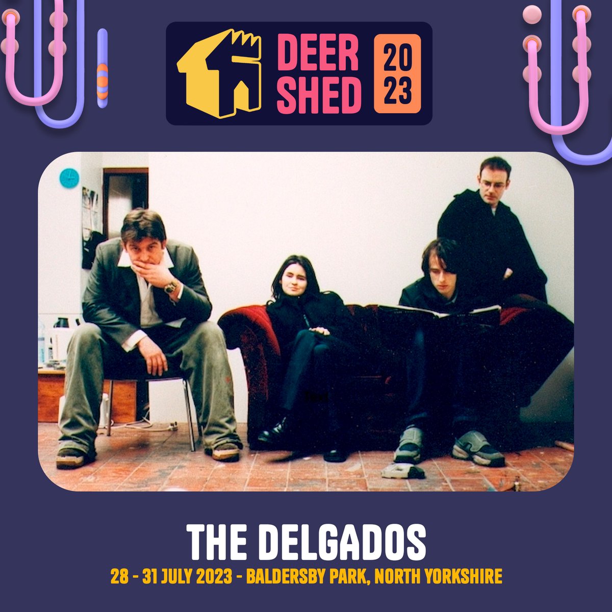 This photo is admittedly a bit out of date given that it was taken back in 2000 when The Great Eastern was released, but the 20+ years on version of us will definitely be there at @DeerShed Festival on Sunday night and I for one cannot wait... 😍