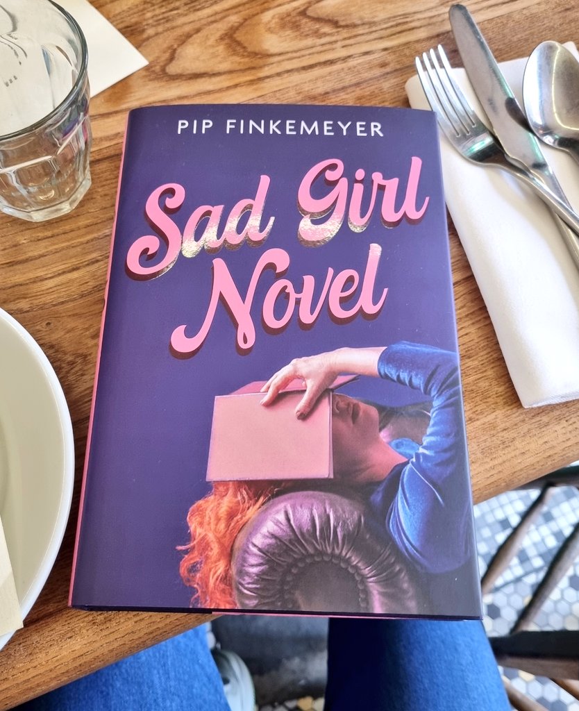 Finished copies of #SadGirlNovel are in and I am LOVING this cover! 💜 A brilliant, clever, funny book - I can't wait for readers to discover it. Out in two weeks! 🥲♀️📚