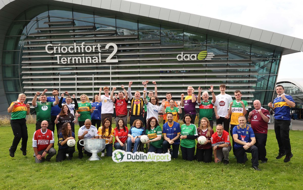 DublinAirport's tweet photo. People from every 1 of Ireland's 32 counties travelled through Dublin Airport last year, according to new stats. When they arrived, they were met by staff from all 32 counties too! While 'Dublin Airport' is the name above our door, we're proud to be Ireland's national airport. ✈️ https://t.co/uWSxOx2oE8