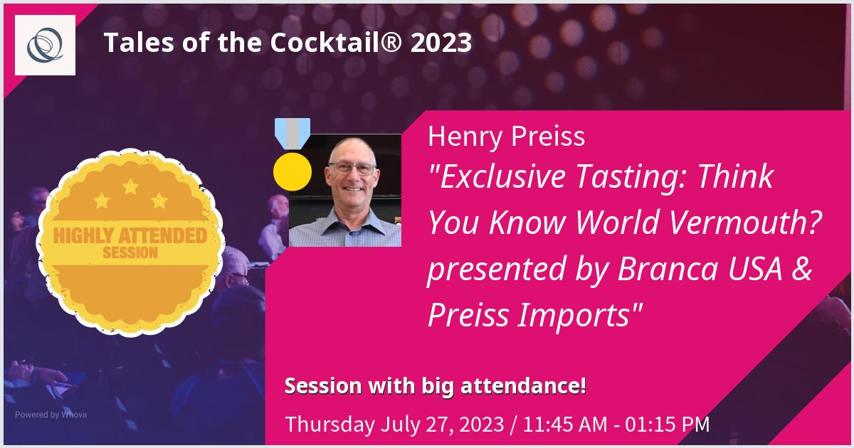 in2spirits's tweet photo. Tales of the Cocktail 2023 New Orleans is as much about meeting people as it is about learning. Today with my seminar partners Fernet Branca we explore vermouth.

#vermouthpadro #ferdinandssaarvermouth #fernetbranca #preissimports #preissbrands #talesofthecocktail https://t.co/sJtZUAkx2j