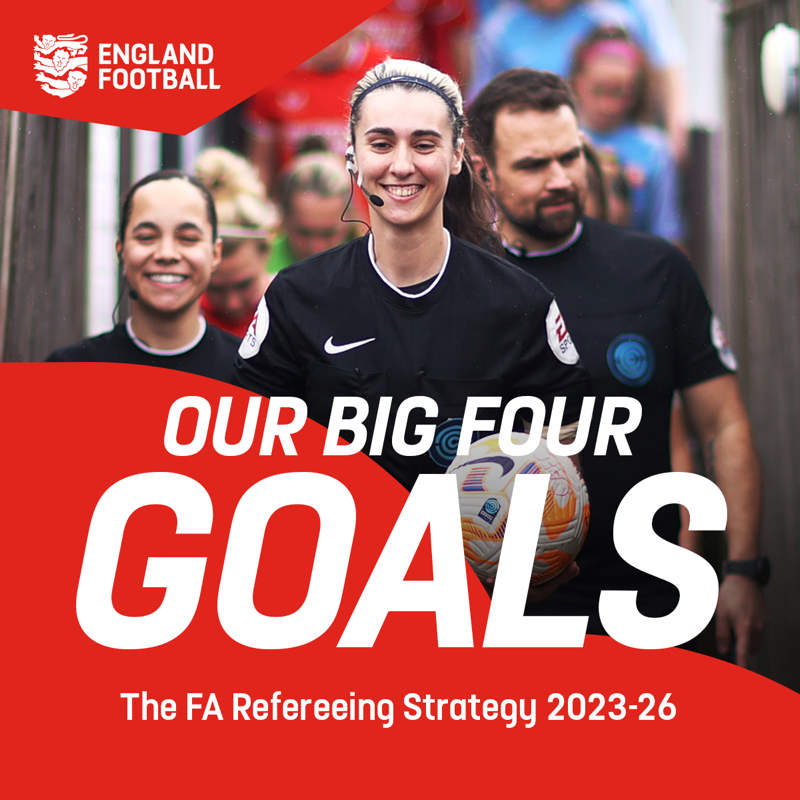 FA's tweet photo. Today, we've launched an ambitious new strategy for grassroots refereeing in England, providing a clear direction for the future of officiating over the next three years and beyond.