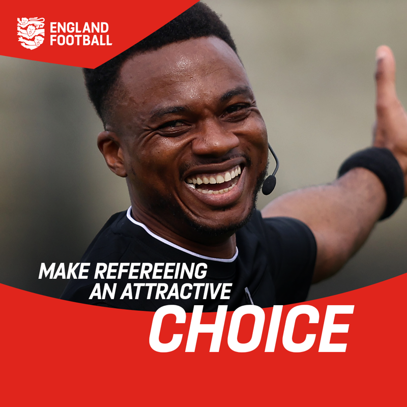 FA's tweet photo. Today, we've launched an ambitious new strategy for grassroots refereeing in England, providing a clear direction for the future of officiating over the next three years and beyond.