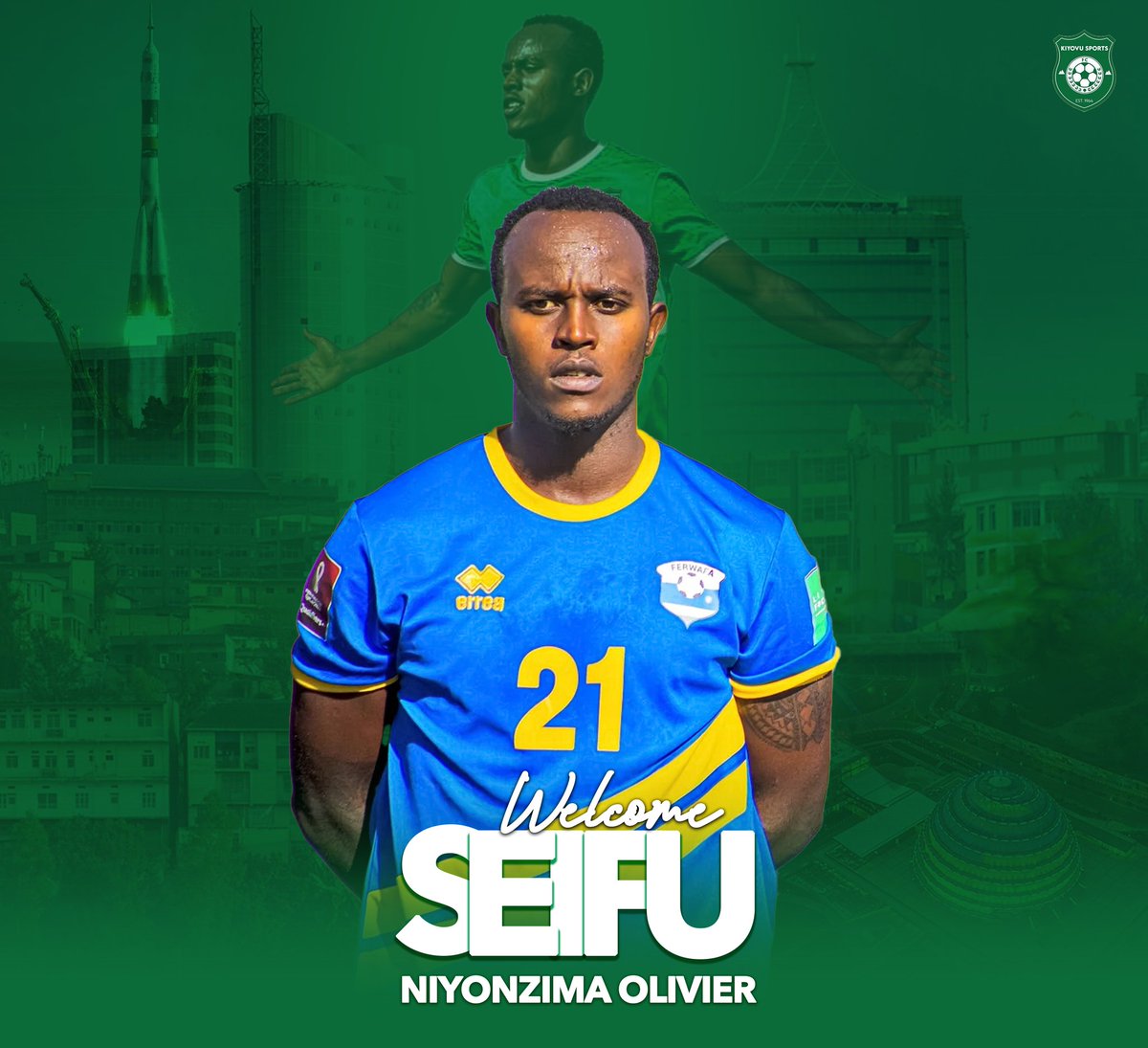 SCKiyovuSports's tweet photo. ✍️ We are delighted to announce the signing of NIYONZIMA OLIVIER SEIFU,  Welcome Seifu 🇷🇼 💚🤍

#KiyovuSports💚🤍 #MerciKiyovu https://t.co/jGYuitJ0iZ