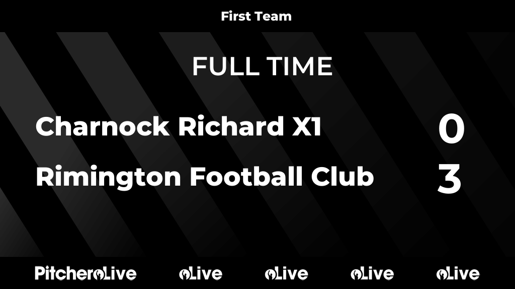 Rimyfc's tweet photo. FULL TIME: Charnock Richard X1 0 - 3 Rimington Football Club
#CHARIM #Pitchero
https://t.co/s2I5hD7tqr https://t.co/wuv1Vs4YMj