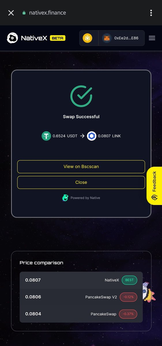 tobenicholas's tweet image. 🚀 Seamless trading on @native_fi DEX is a game-changer! ⚡️ With ultra-low transaction fees, you can trade efficiently and maximize your gains. Say goodbye to high fees and hello to a smoother, cost-effective crypto experience! 💸 

#NativeX #DEX #LowFees #CryptoRevolution