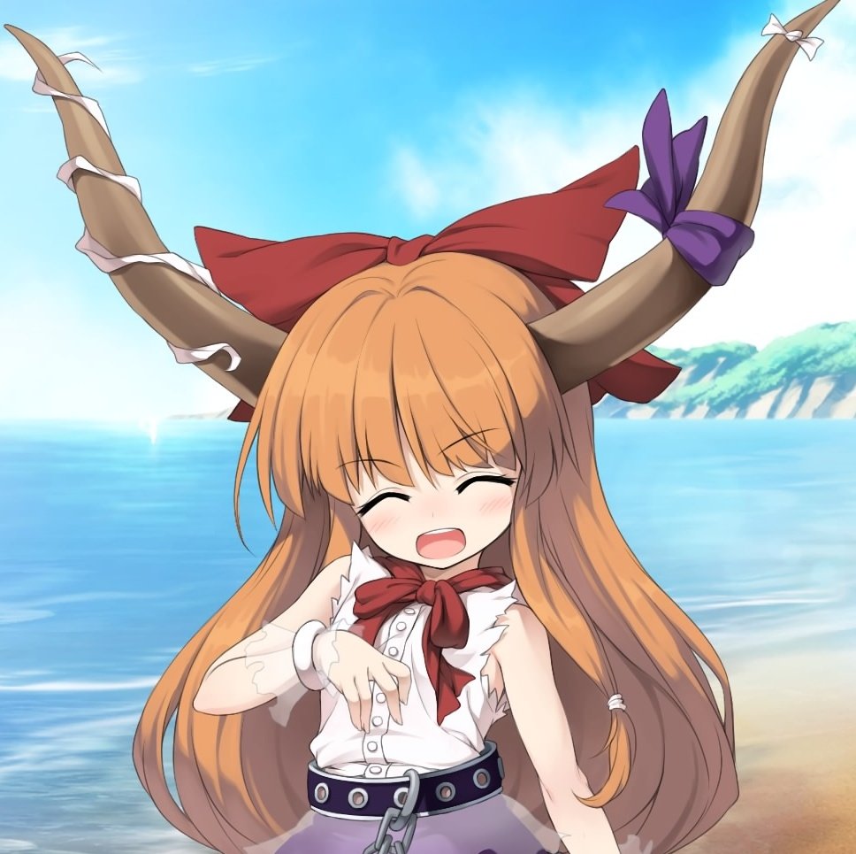keroru_kaperu's tweet photo. #7月27日は萃香の日
 #不思議の幻想郷
 #東方幻想麻雀
 #東方ダンマクカグラ
今日はスイカの日なので萃香の日です🍉
萃香の西瓜🍉の組み合わせあまり見た事ないようなw https://t.co/RBuOru5vuh