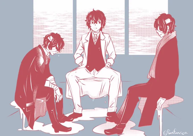 #最近フォローした人は知らない過去絵を晒す文スねこたがわ(獣化)/文ス3人の太さん/刀にか石/刀アナログみかちかさん 