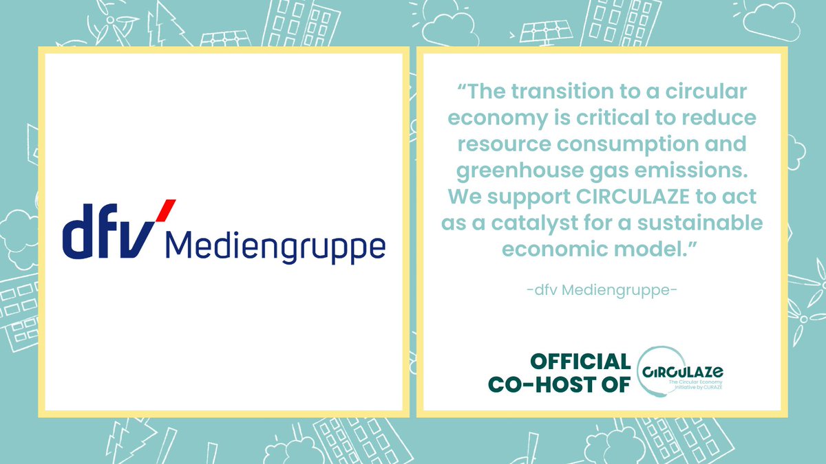 Introducing our co-host: dfv Mediengruppe
 
🔗Interested in learning more about the initiative and becoming a part of CIRCULAZE? circulaze.com
 
 #CIRCULAZE #cantdoitalone #circulareconomy