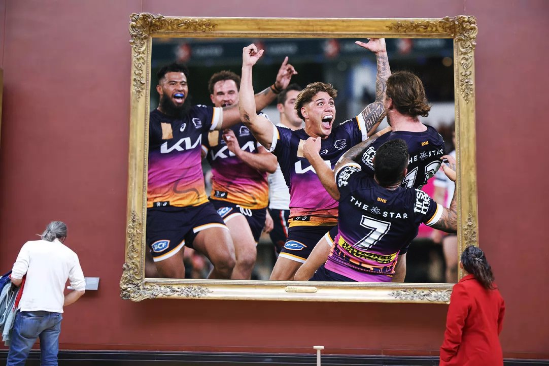 "Patty's First Meat Pie"

Done <a href="/brisbanebroncos/">Brisbane Broncos</a> 👍

#NRLBroncosRoosters