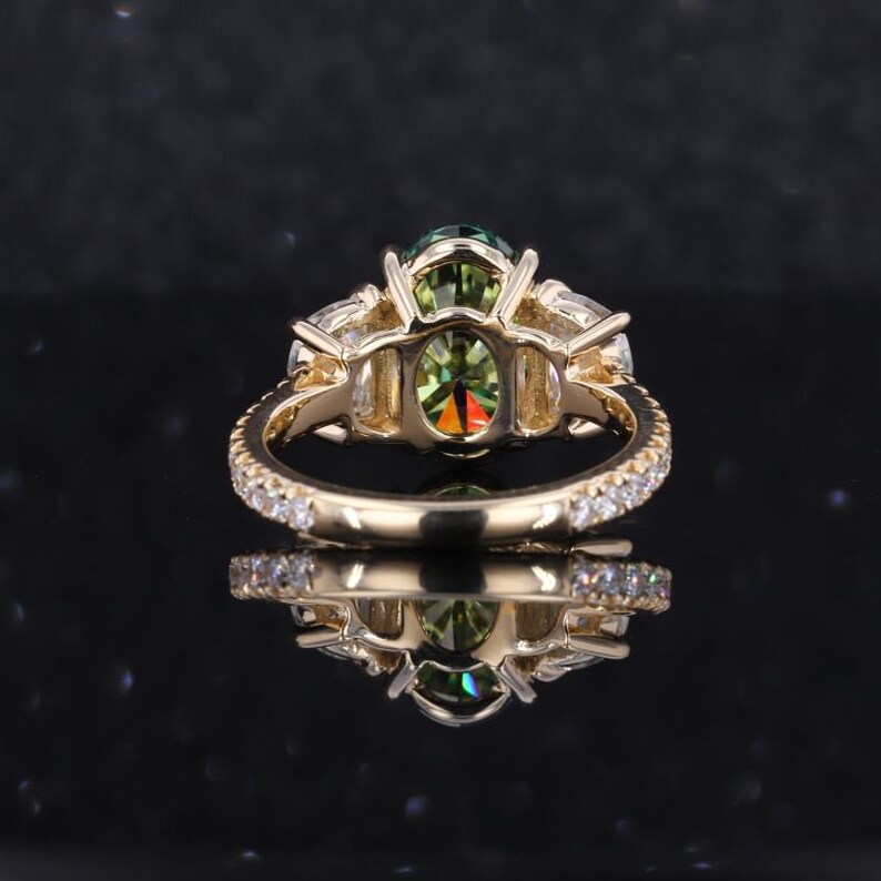 Three Stone Color Moissanite Ring Oval Cut Green Moissanite Engagement Ring Half Moon Wedding Ring Bridal Ring Past Present Future Ring Gift etsy.me/3YpZaQ9 via @Etsy 

#adityafinejewelry
#moissnitering
#diamondring
#colormoissanite
#threestonering
#goldring
#giftforher