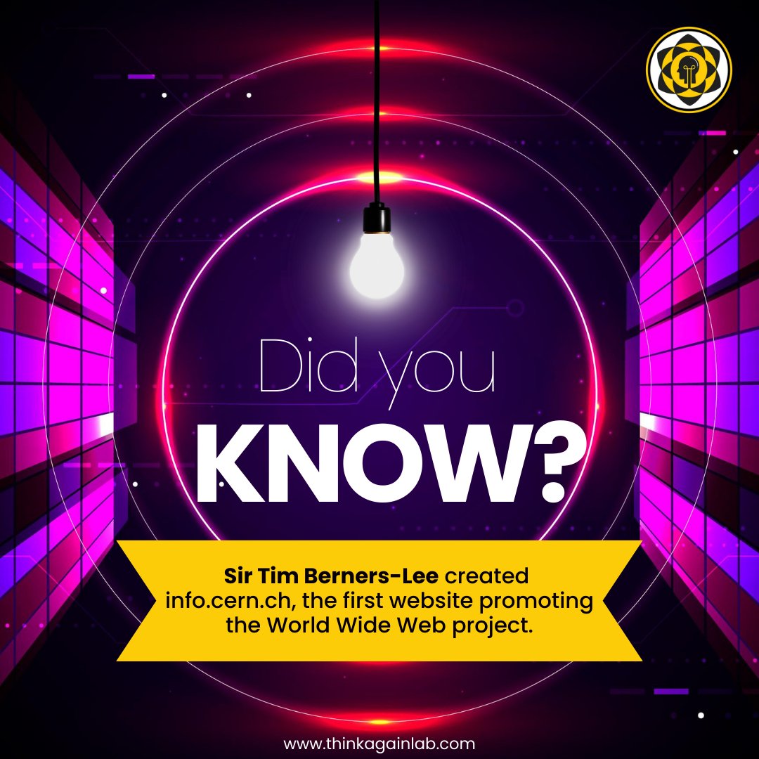 thinkagainlab's tweet image. Unraveling the Web&apos;s Birth
Get knowledge with an idea of implementation for yourself.
Register now -  forms.gle/RCAufkkR63jmqu…
#RegisterNow #ThinkAgainLab #TimBernersLee #WorldWideWeb #WebHistory #InternetInnovation #infoCERNch #TechPioneers #TechHistory #TechBreakthrough