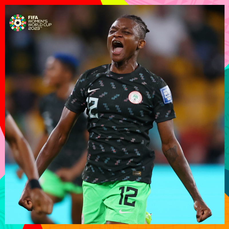 FIFAWWC's tweet photo. The @NGSuper_Falcons equalise in the final seconds of the first half! 🤯👏🇳🇬

What a second half we have in store!

@UcheOfficial_ | #FIFAWWC