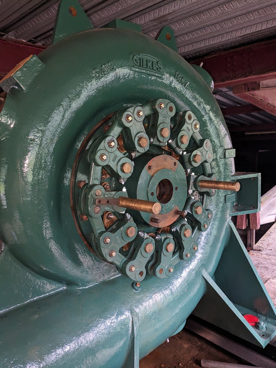 derwenthydro's tweet photo. @TerraMeasure @CromfordMills @Matrix_Energy @ElringKlingerAG @GoGeothermalLtd @JBoonArchitects @TerraMeasure The refurbishment of the turbine is progressing nicely too. https://t.co/YtcDllVPzi