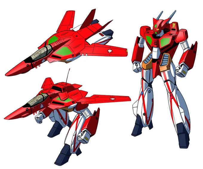 #バルキリー #ゲッターロボベースの可変トイ、3機めが遅れているけど作業開始。ゲッター1の顔の造形はなかなか難しい。その他の部品は、何度もバラして塗装してきた勝手知ったるルーチンワーク^_^ 