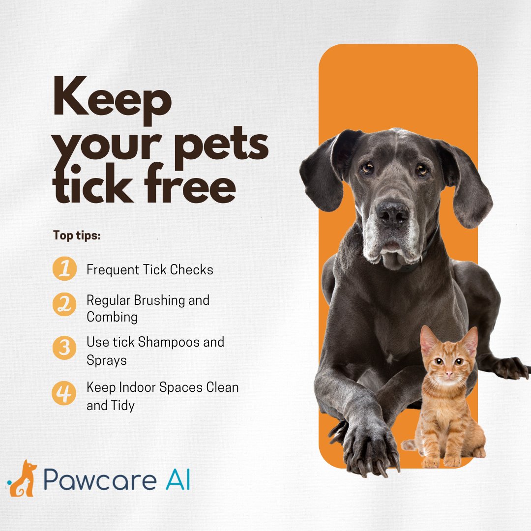Ticks are no picnic! Follow these vital prevention tips for your fur baby's health. For more advice, our app is just a click away! 🐾🚫 
#TickPrevention #VetApproved #PawcareAI #PetParents'