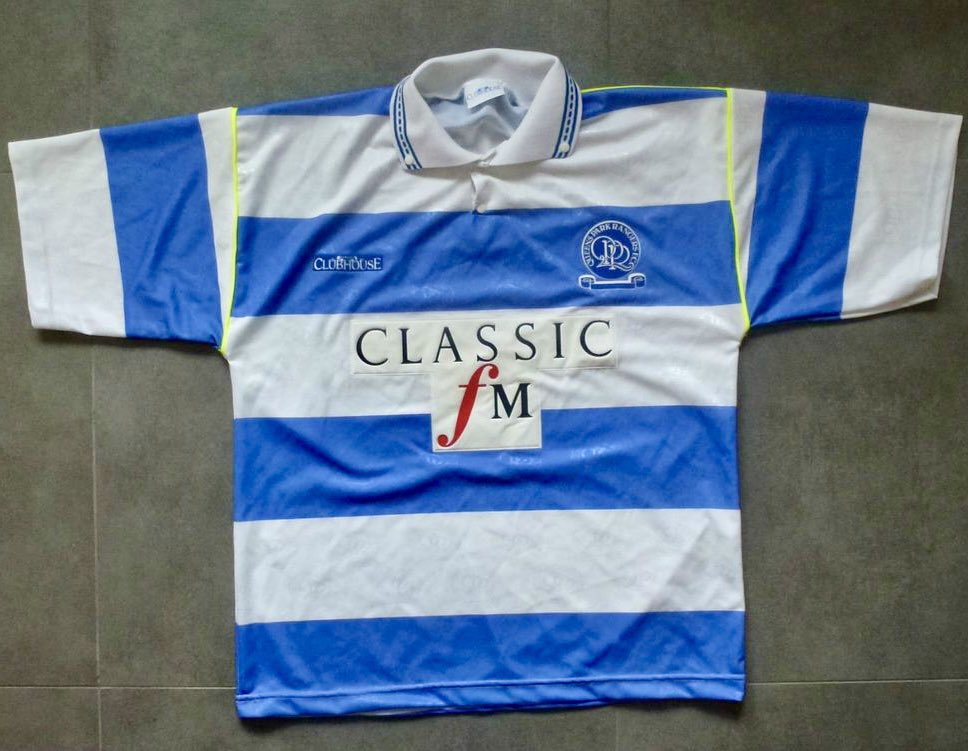 I feel the 92-93 QPR home kit doesn’t get much love and is one of the most underrated PL shirts of all-time. Released under their Clubhouse branding, the neon piping and Classic FM sponsor really makes this one clean and unique.