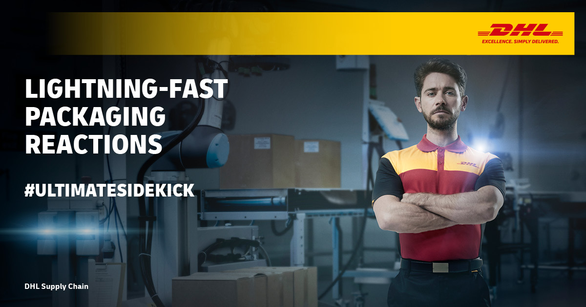 DHLsupplychain's tweet photo. Our ultra flexible set ups enable us to act quickly when the market pushes you. See why we’re your #ULTIMATESIDEKICK https://t.co/CVU5PM63Lz #packaging https://t.co/s5iwzPM0Bj
