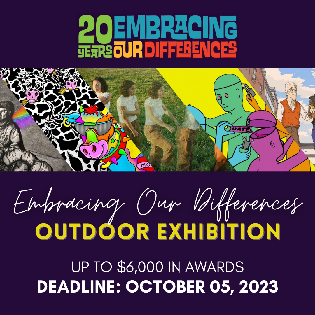 artcontests's tweet photo. Embracing Our Differences Out Door Exhibition - AWARDS: Up to $6,000 in awards. DEADLINE: October 05, 2023. https://t.co/3227Sp8OWw

#TheArtList #EmbracingOurDifferences #OutDoorExhibition https://t.co/lU8VhfnQDf