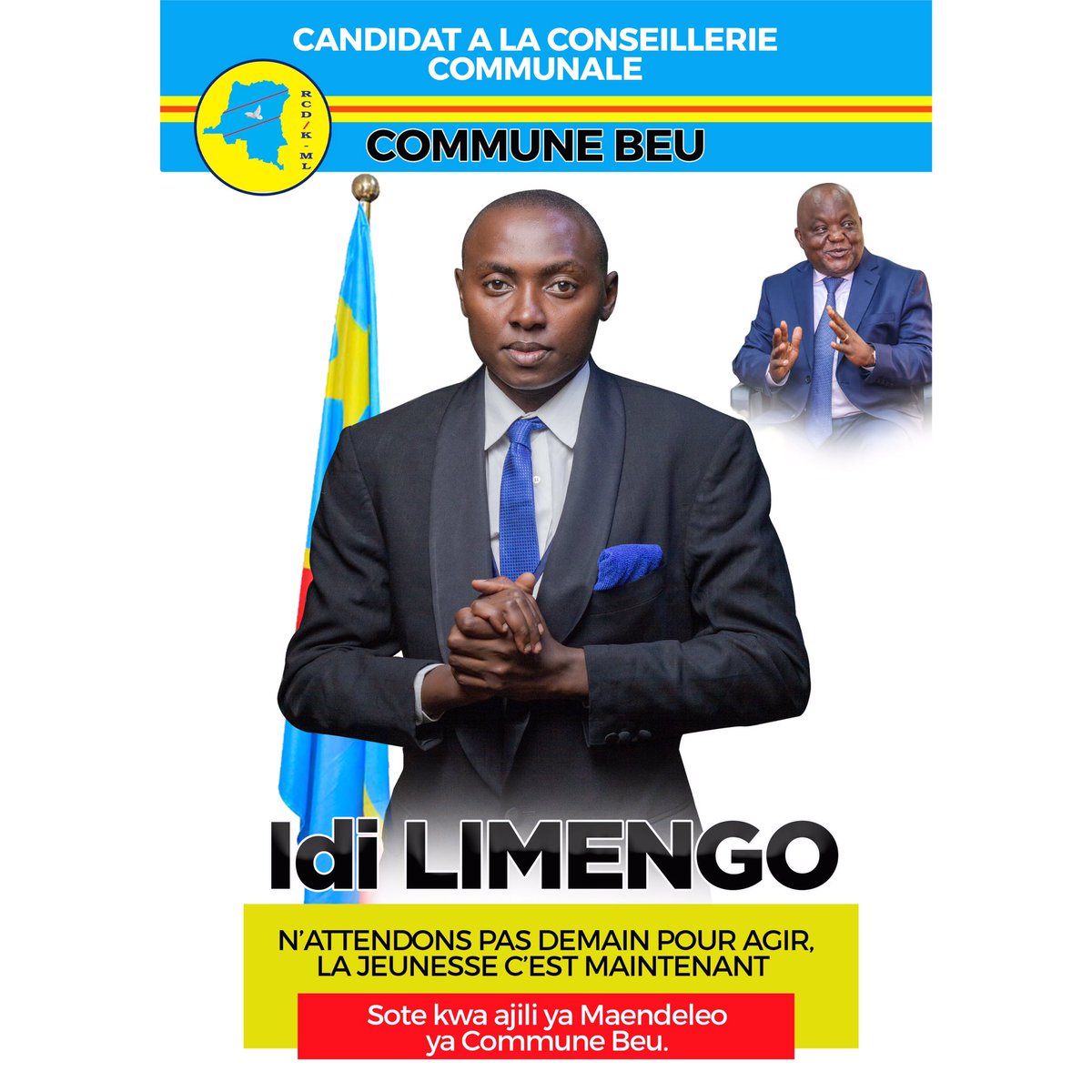 N’attendons pas demain pour agir, la jeunesse c’est maintenant. 

Sote kwa ajili ya Maendeleo ya Commune Beu. 

Que vive la ville de Beni, que vive le Nord-Kivu, que Vive la RDC🇨🇩