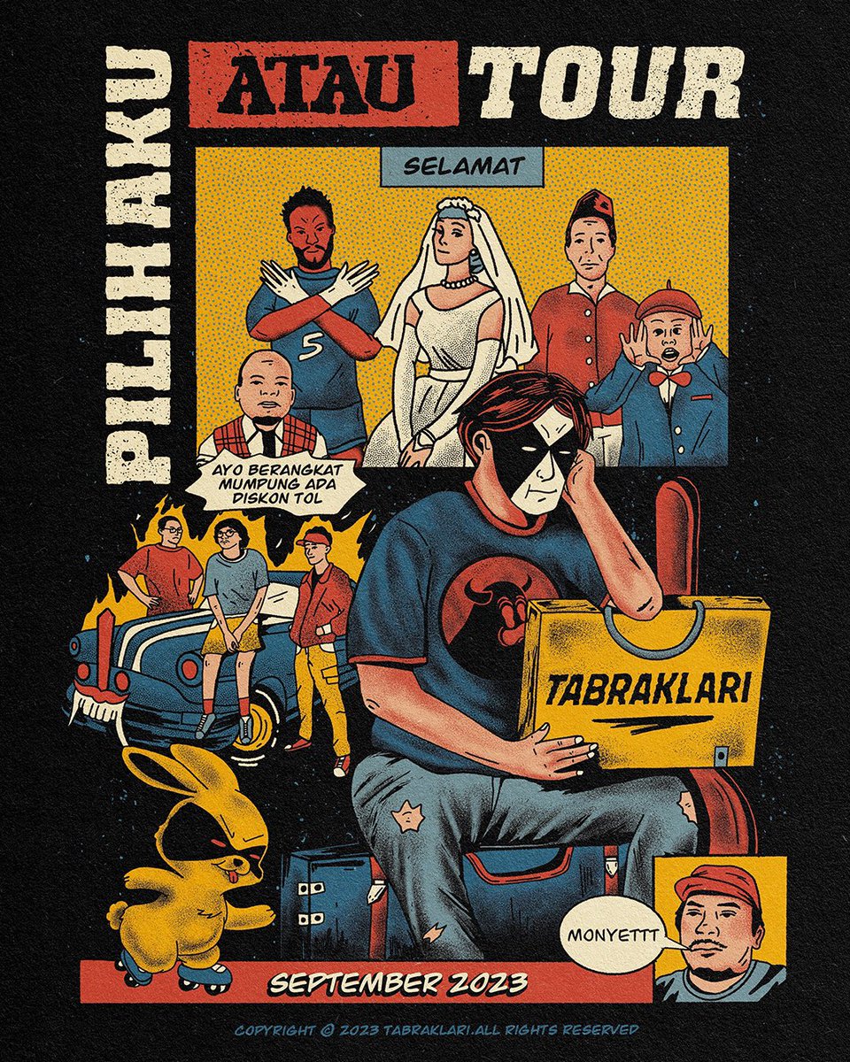 TabraklariNih's tweet photo. Open Pre-Order T-Shirt “Pilih Aku atau Tour” dan sampai ketemu di Kota kalian bulan September nanti.

Ada bonus CD disetiap pembelian✨
🥳

Order : +62 822-1355-1021 (WA Only)

🎨 : @ferdidarmavvan 

#BerniagaJajananTabraklari https://t.co/d7Q7nWmsID