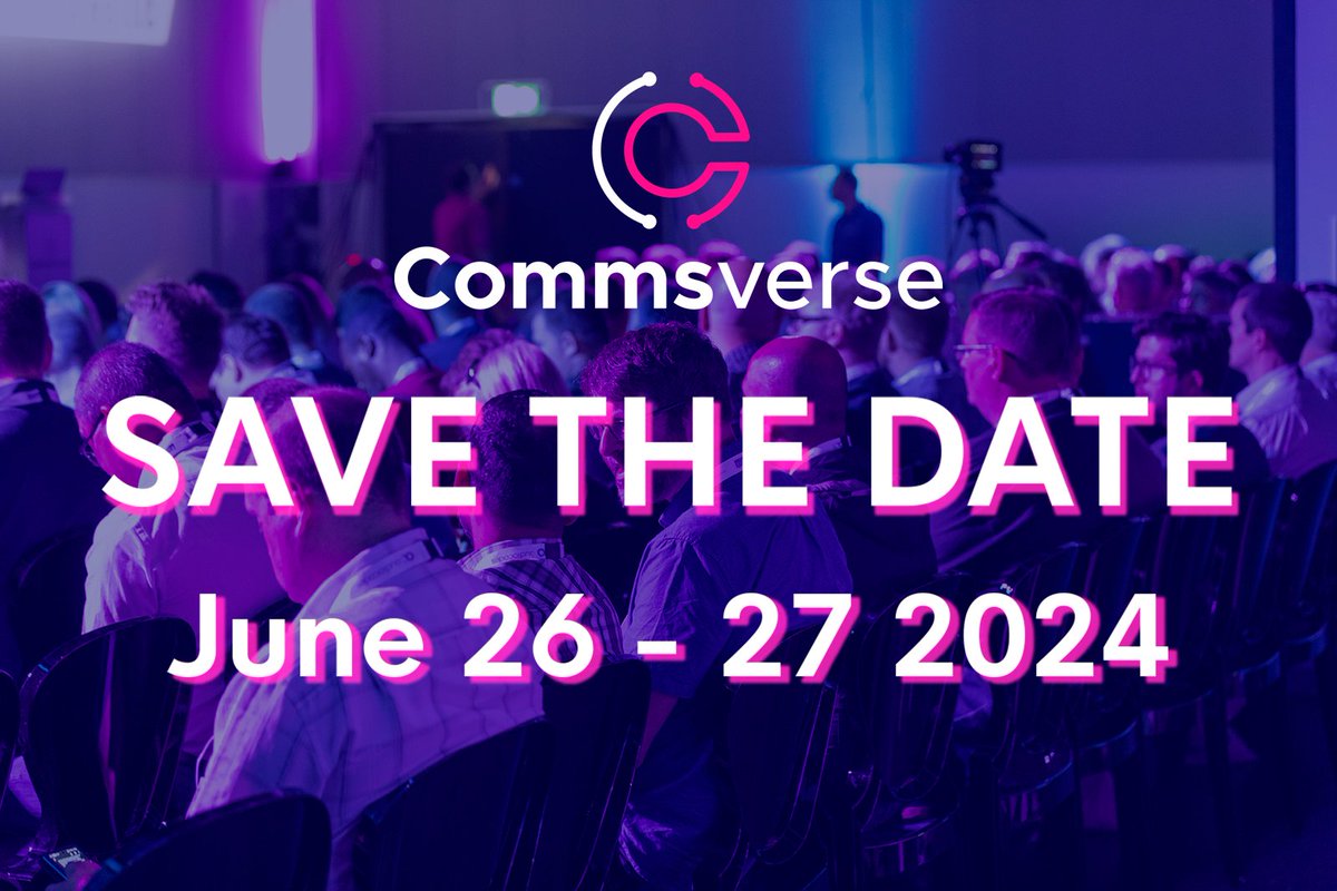 commsverse's tweet photo. 🚨SAVE THE DATE 🚨Commsverse 2024, June 26 - 27 🙌

Make sure to add these dates to your 2024 calendar 🗓️📌

Early bird tickets go live in October! 🎟️ https://t.co/UQ70dJFG5D