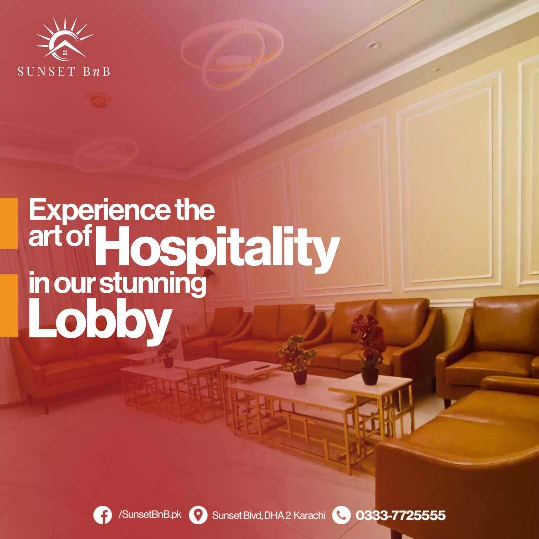 SunsetBnB's tweet photo. Welcome to our new Lobby!

We are thrilled to unveil our stunning, newly completed Lobby at @SunsetBnB. Get ready to be amazed by the extraordinary features &amp; delightful amenities that await you!

For Bookings:https://t.co/QNorkwL8bh
#SunsetBnB #luxuryhotel #guesthouse #Karachi https://t.co/m8C22RdYdm