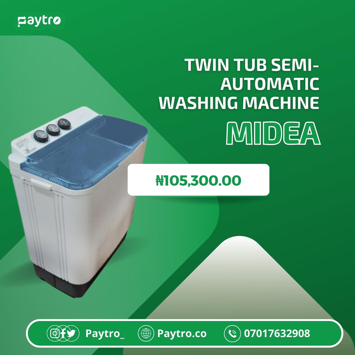 Paytro__'s tweet image. With two separate tubs, you can wash and spin-dry simultaneously, saving you time and effort. 

Embrace the future of laundry with our cutting-edge technology! 

#Barbie #BBNaijaAllStars #washingmachinegoals #shoponline #washingmachine #buywashingmachine #onlineshopping #paytro