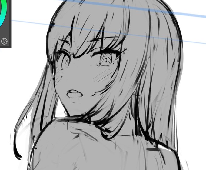 FANBOX,Fantia限定コンテンツ用カット、カラーラフ途中まで。おせなか絵です。 