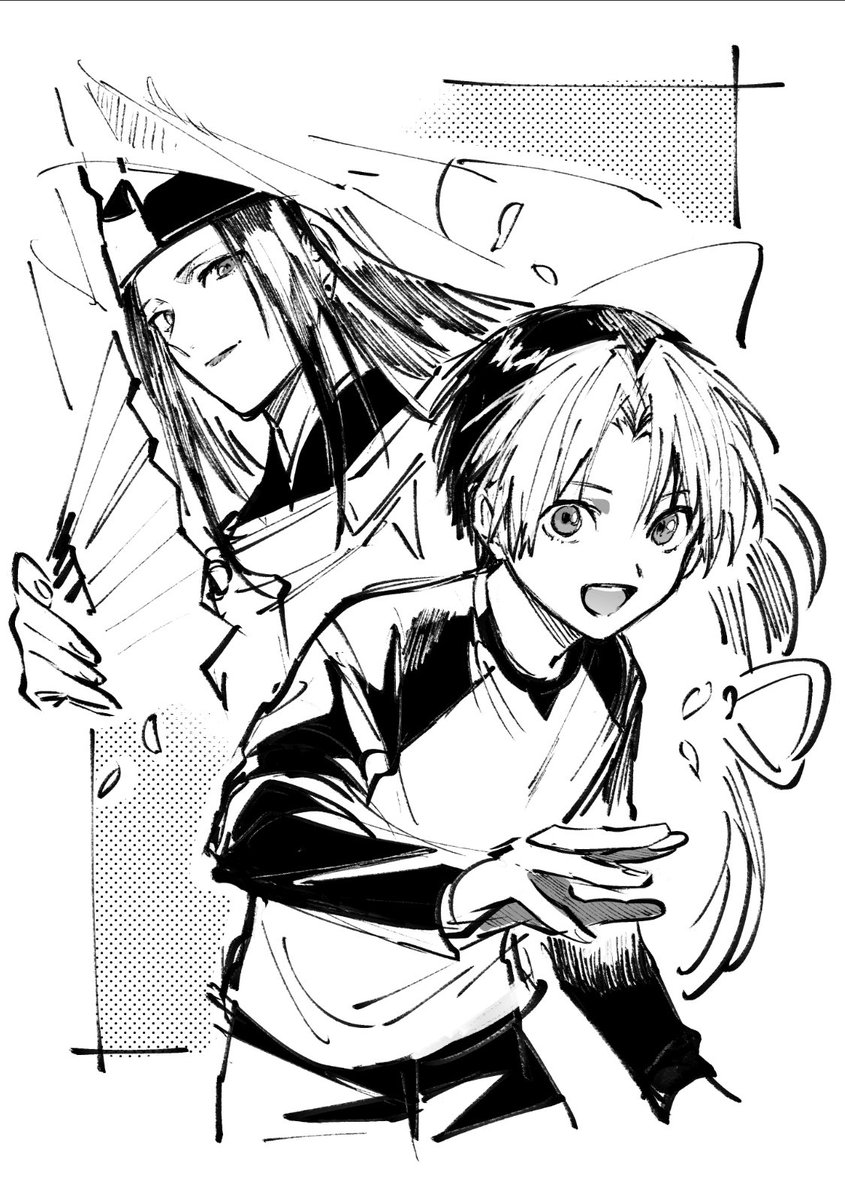 最近作業通話しながら描いたらくがき 