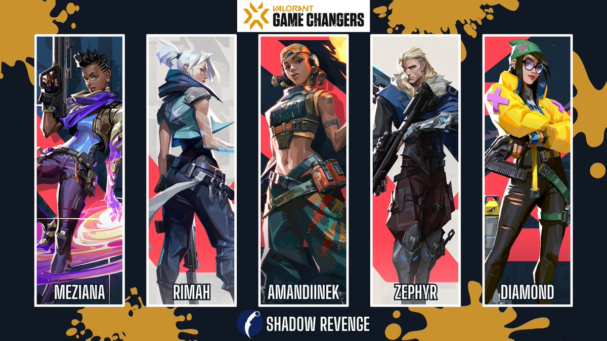 La cinquième équipe qu'on accueillera sur le plateau du cast pendant les Valorant Game Changers Contenders de ce week-end n'est autre que <a href="/ShadowRevenge_/">SHADOW REVENGE</a> composée de ⬇️⬇️

👩🏼‍💻<a href="/DiAmOndCSGO_/">DiAmOnd-</a> 
🔪<a href="/RiMAftw/">RiMAH.-</a> 
💣<a href="/AMANDiiNE_K/">AMANDiiNEk</a> 
🎯<a href="/Zephyr__06/">Zephyr</a> 
🌠@Meziana34 

Venez les soutenir 💙🤍❤️
