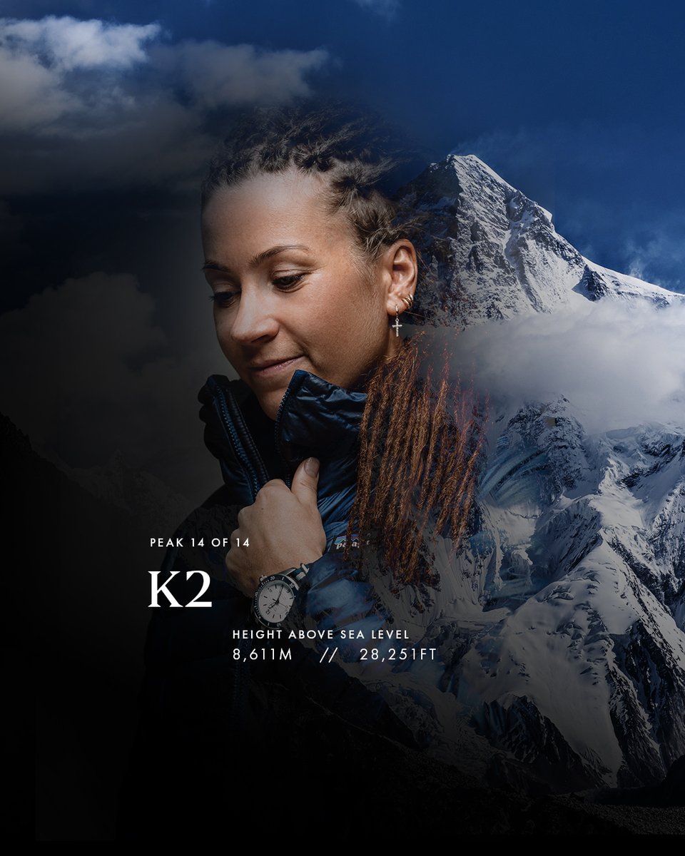 WORLD RECORD ANNOUNCEMENT: Bremont Ambassador @kristin_harila has summited #K2 (8,611m) today at approx 10.45am- setting a new True Summit World Record, as the fastest person to summit all 14 peaks, with Lama (Tenjin Sherpa) in 3 months, 20 hours, 45 minutes 🕐 #14peaks #record