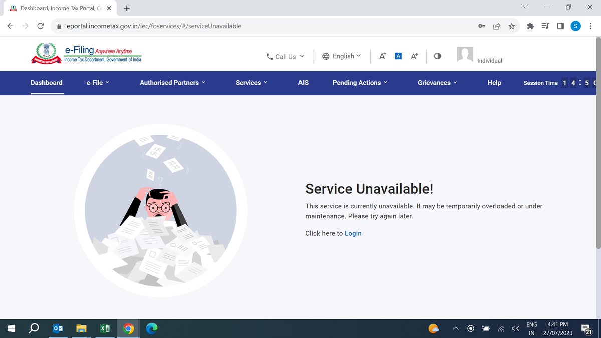 janasoft007's tweet photo. Income tax portal down @IncomeTaxIndia @nsitharaman #IncomeTaxReturn #DueDateExtension https://t.co/iXQkg1yoEn