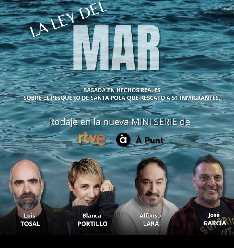 AytoYecla's tweet photo. El actor yeclano José García Pérez sigue triunfando, en esta ocasión está inmerso en el rodaje de la nueva serie “ La ley del mar” de RTVE y Â Punt, junto a Luis Tosar y Blanca Portillo. Basada en hechos reales sobre el pesquero de Santa Pola que rescató a 51 inmigrantes. https://t.co/8rsvpmsVFp