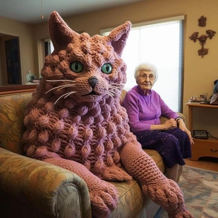 urbanponds101's tweet photo. An 80-year-old grandmother and her crochet finished product! 😍 https://t.co/YYMuCDPhRh