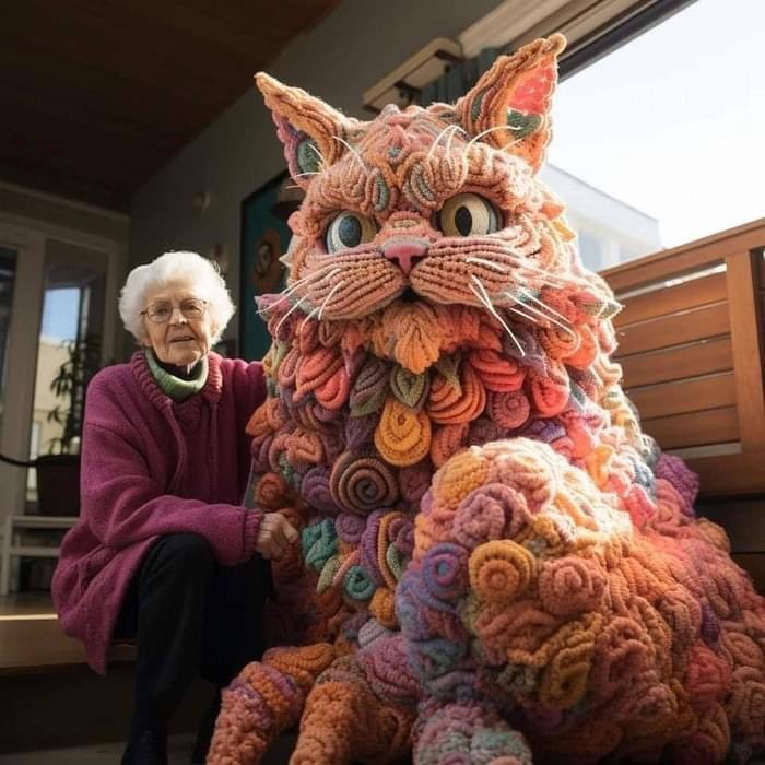 urbanponds101's tweet photo. An 80-year-old grandmother and her crochet finished product! 😍 https://t.co/YYMuCDPhRh