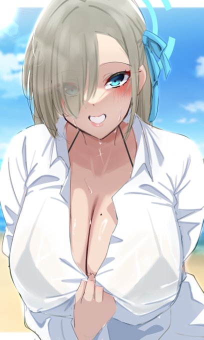 アスナ『暑いね、ご主人様…♡』 
#ブルアカ 