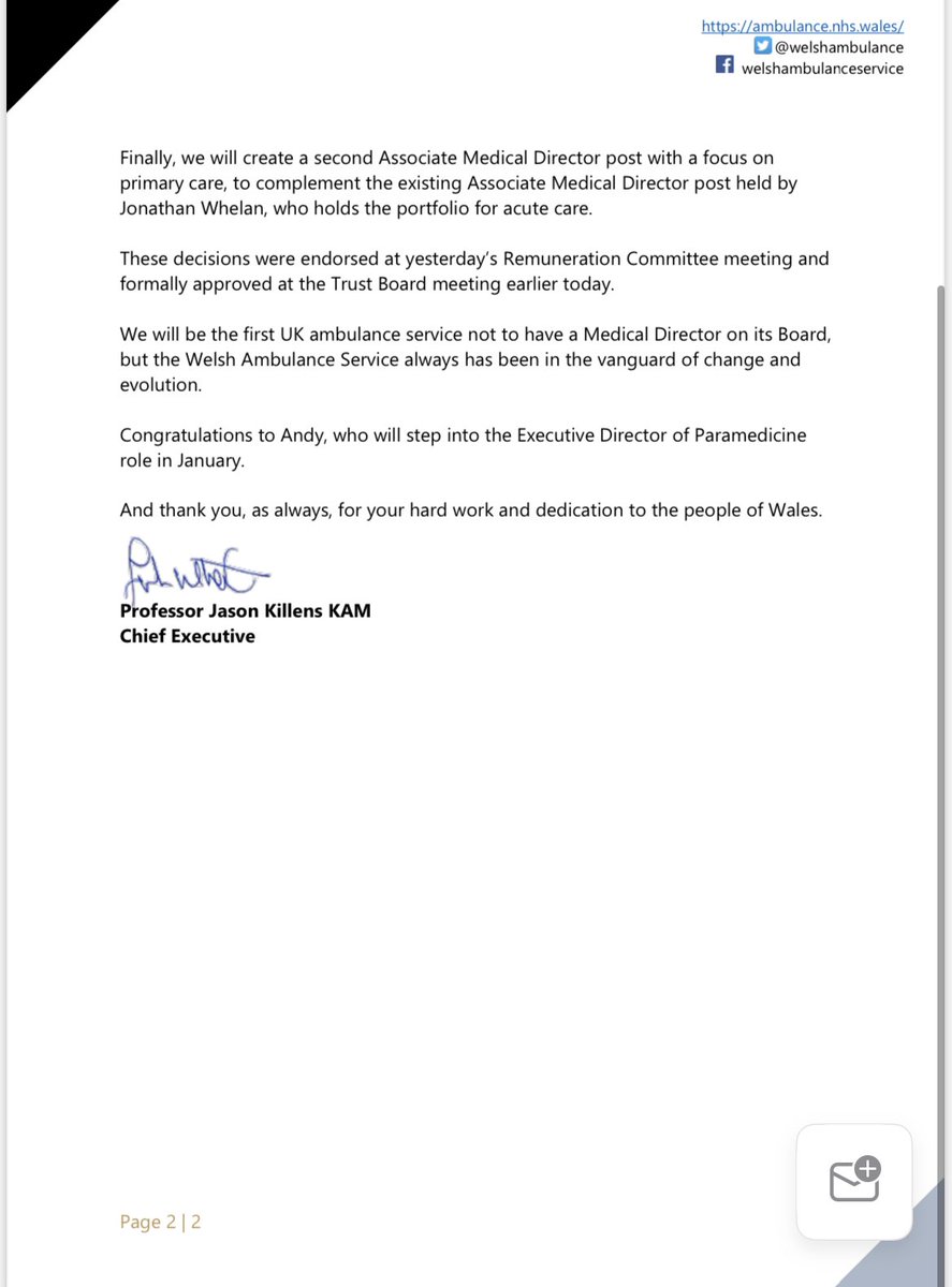 Jason Killens KAM (@jasonkillens) on Twitter photo Today our Trust Board has approved changes to our senior clinical leadership that will see <a href="/AndySwinburnQAM/">Andy Swinburn</a> become Executive Director of Paramedicine from Jan24 and us become the first UK ambulance service not to have a Medical Director leading our clinical strategy. #TeamWAST Today our Trust Board has approved changes to our senior clinical leadership that will see <a href="/AndySwinburnQAM/">Andy Swinburn</a> become Executive Director of Paramedicine from Jan24 and us become the first UK ambulance service not to have a Medical Director leading our clinical strategy. #TeamWAST