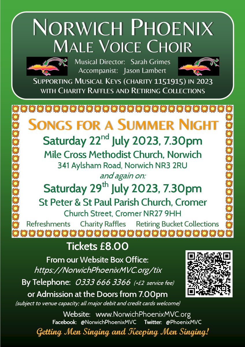 PhoenixMVC's tweet photo. Happy #NorfolkDay to everyone in #NelsonsCounty #England, from our #Norwich and #Norfolk #Choir #SingingMen!
Hoping to see you all in the magnificent #Cromer Parish Church on #Saturday evening for our #Summer2023 #Concert at the seaside on the #NorthNorfolk Coast! Can't wait! https://t.co/WjIYg4g3ko