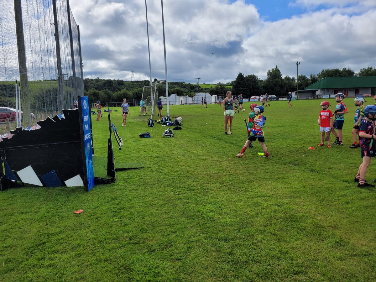 WaterfordGAACG's tweet photo. The very popular #BeatTheBacks target game continuing it's rounds on W4 of the @KelloggsUKI #GAACùlCamps - great morning in @BduffLwr where every group had plenty of fun, thanks to @midcountygda for bringing it along 👍👏🏑 #TargetPractice #GAA @WaterfordGAA @WhelanGavin @wlrfm https://t.co/M0ViOH0FKn