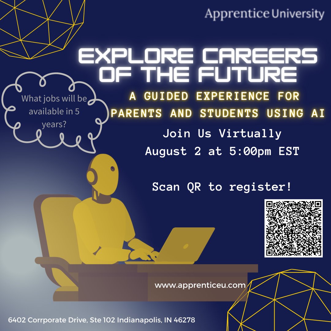 verticallifein's tweet photo. In less than one week, Apprentice University is hosting a virtual workshop to guide teens and their parents as we think different about careers that may be in their future. Reserve your spot today!
https://t.co/qIJca8a1NZ https://t.co/u8Itt0yXZO