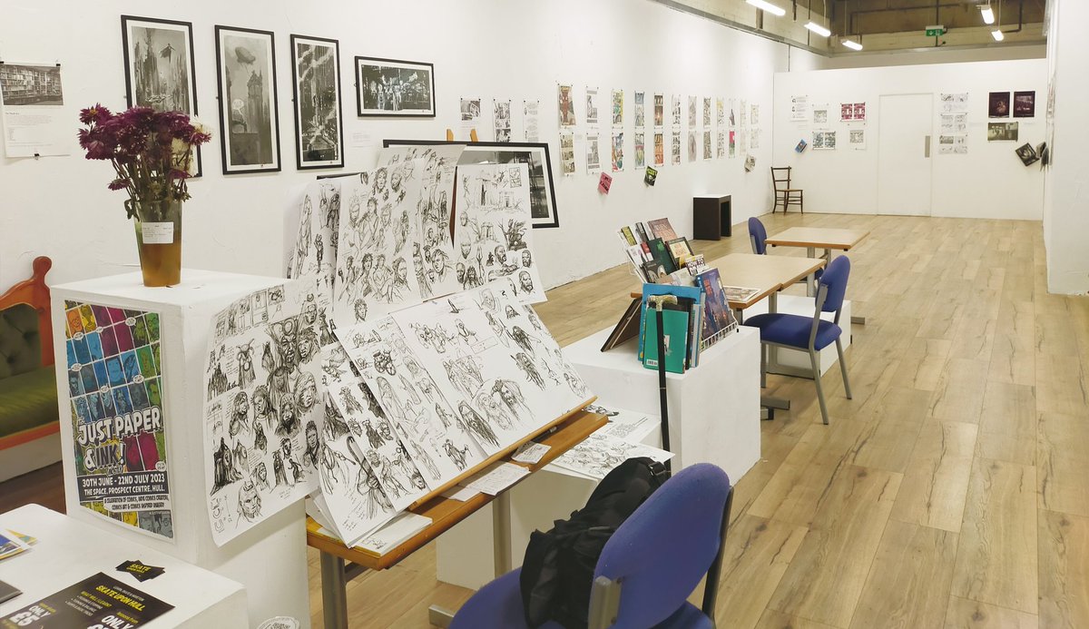 hesir's tweet photo. It's our last official day of the #JustPaperAndInk #IndieComics #Creatives showcase (we're still be about Fri for a bit, before we break it down).
A big thanks to everyone one who said nice things about the show in person and online, & shared & retweeted etc. Much appreciated. https://t.co/hyvgHXAwNw