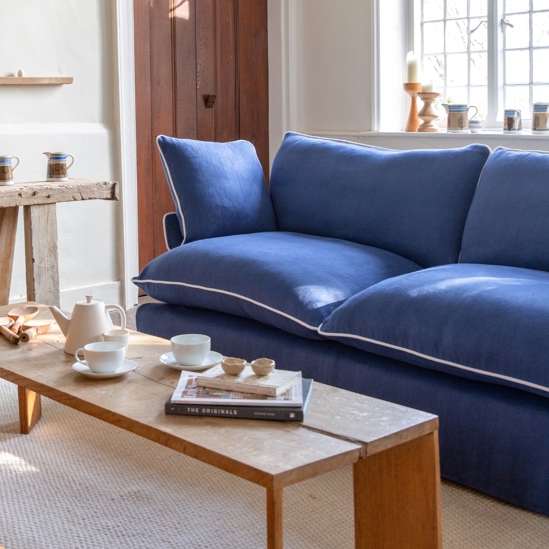 Discover the depth of our gorgeous Blue fabrics. The colour of a Blue can have a huge impact on a space plus they have fantastic interpretations, which you might like to bring into your home too?​ Visit makerandson.com to view our range of natural products.