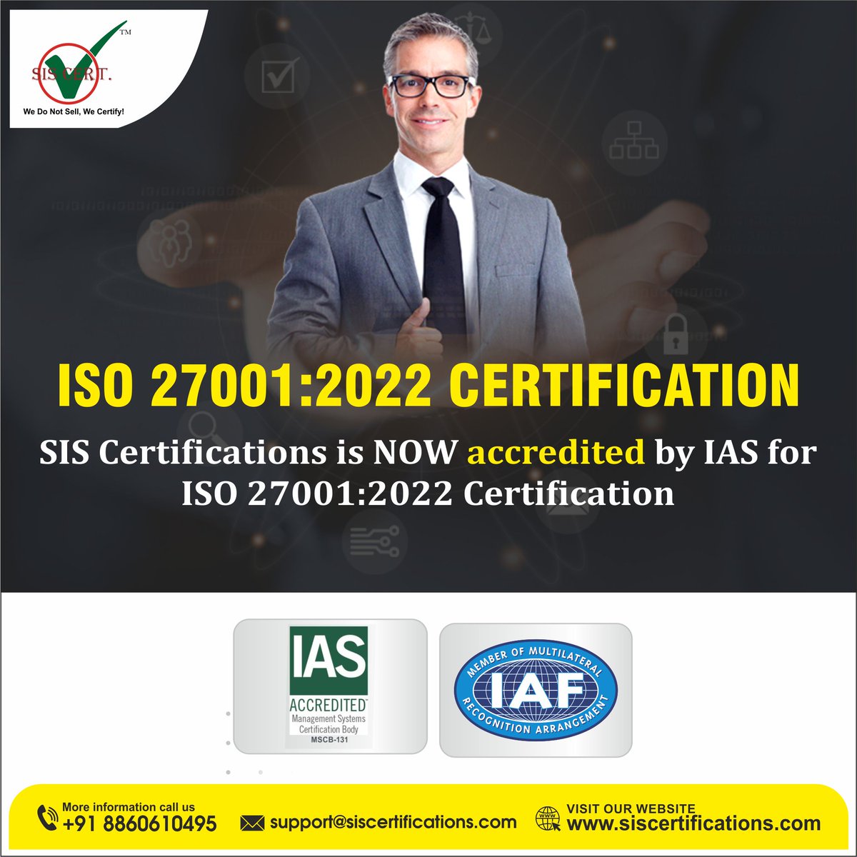 siscert's tweet photo. #SISCertifications is NOW accredited by IAS for ISO 27001:2022 Certification.

For more information, visit at https://t.co/M97vJzAdgT
Call: +91-8860610495, Email Us: support@siscertifications.com
#iso #iso27001 #isms #informationsecurity #security #iso27001certification #isoaudit https://t.co/ovY5ssLU7v